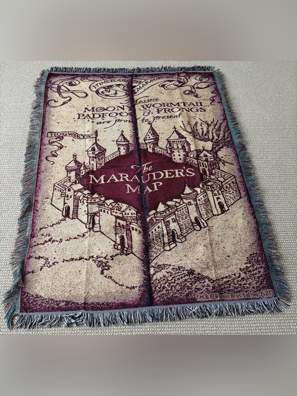 Northwest Harry Potter Marauders Map Woven Tapestry Throw Blanket - Picture 1 of 3